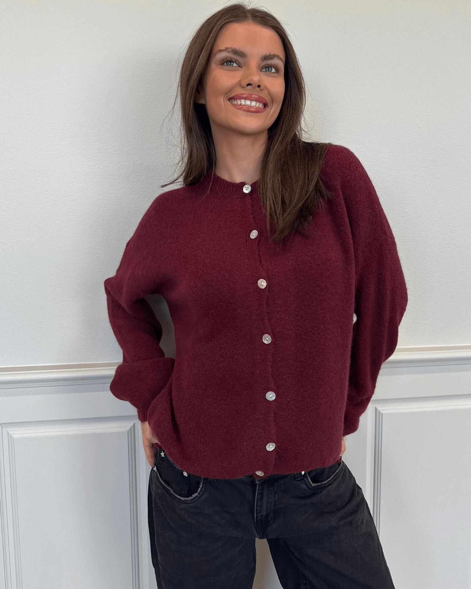 MOLLI CARDIGAN - WINE RED