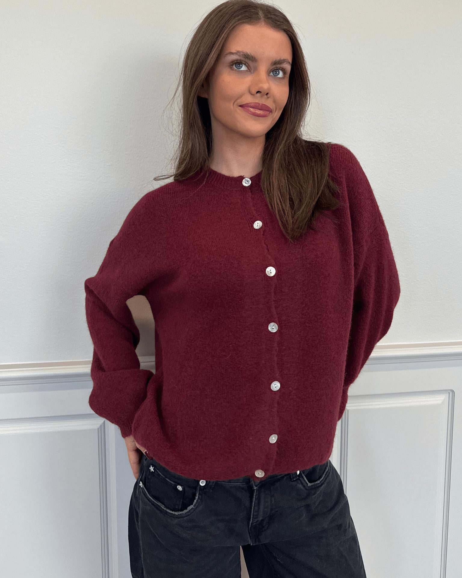 MOLLI CARDIGAN - WINE RED