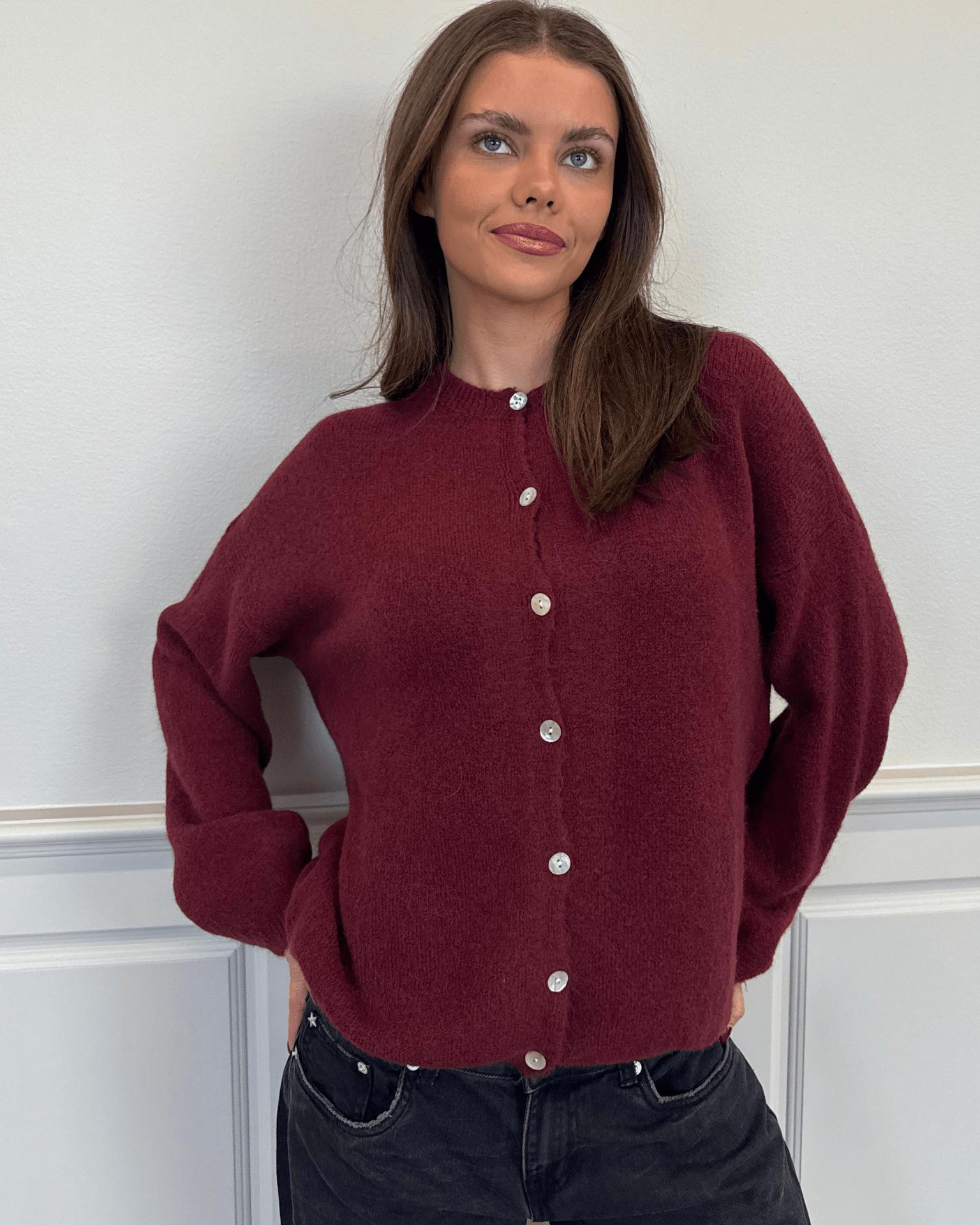 MOLLI CARDIGAN - WINE RED