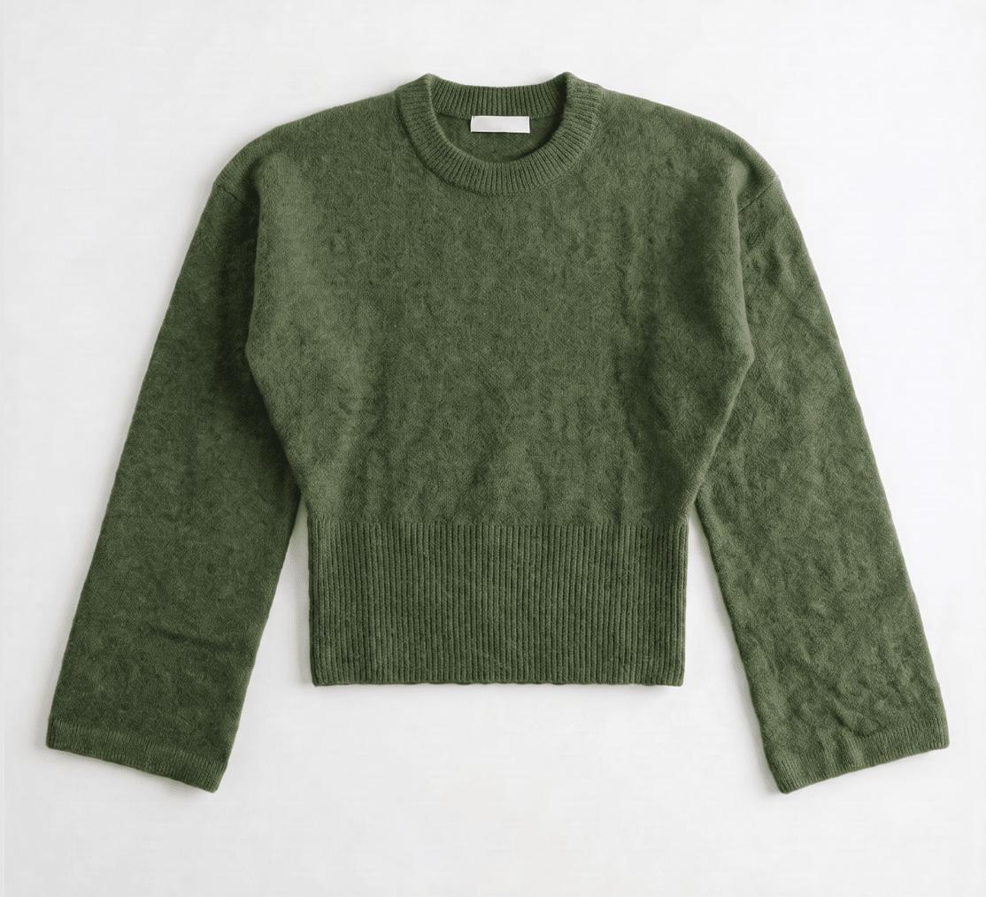 ELLEN ANGEL SLEEVE KNIT - DARK ARMY - Dinvintageshop