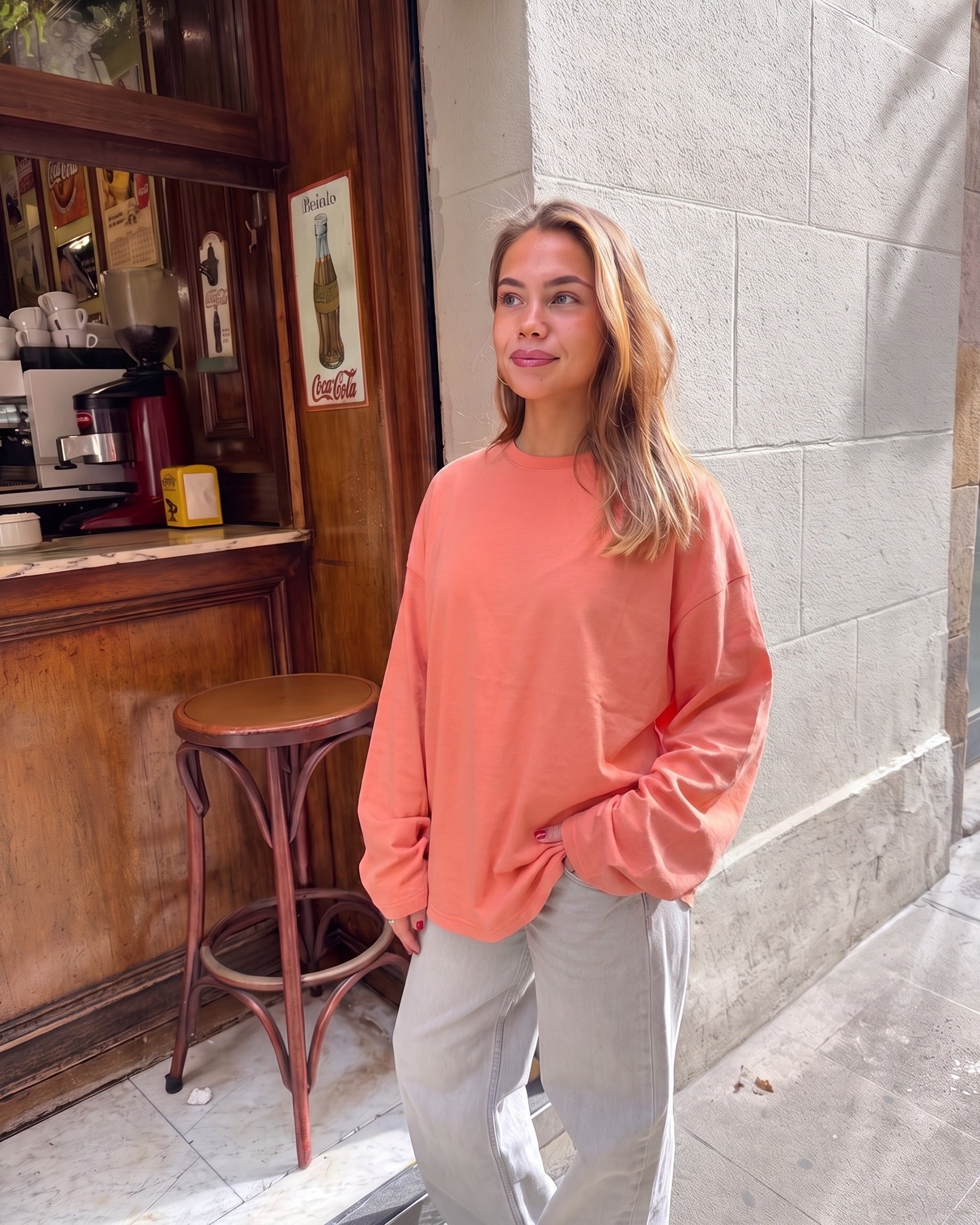 MYNTE TEE - CORAL - Dinvintageshop