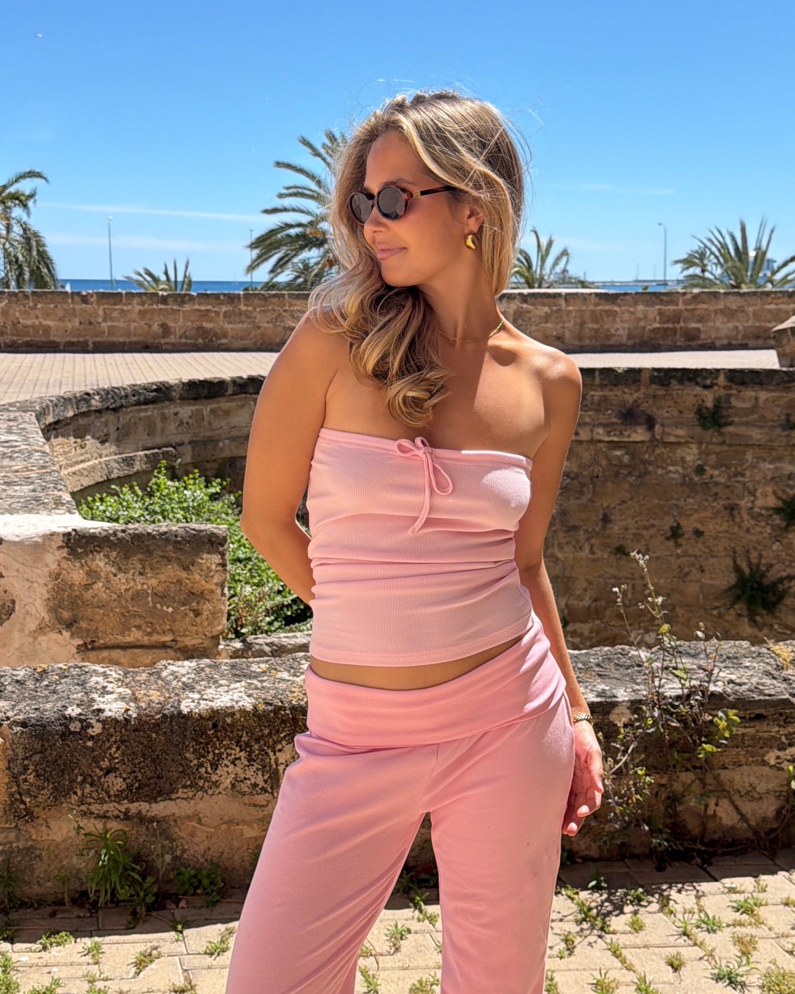NAYA TUBE TOP - LIGHT PINK - Dinvintageshop