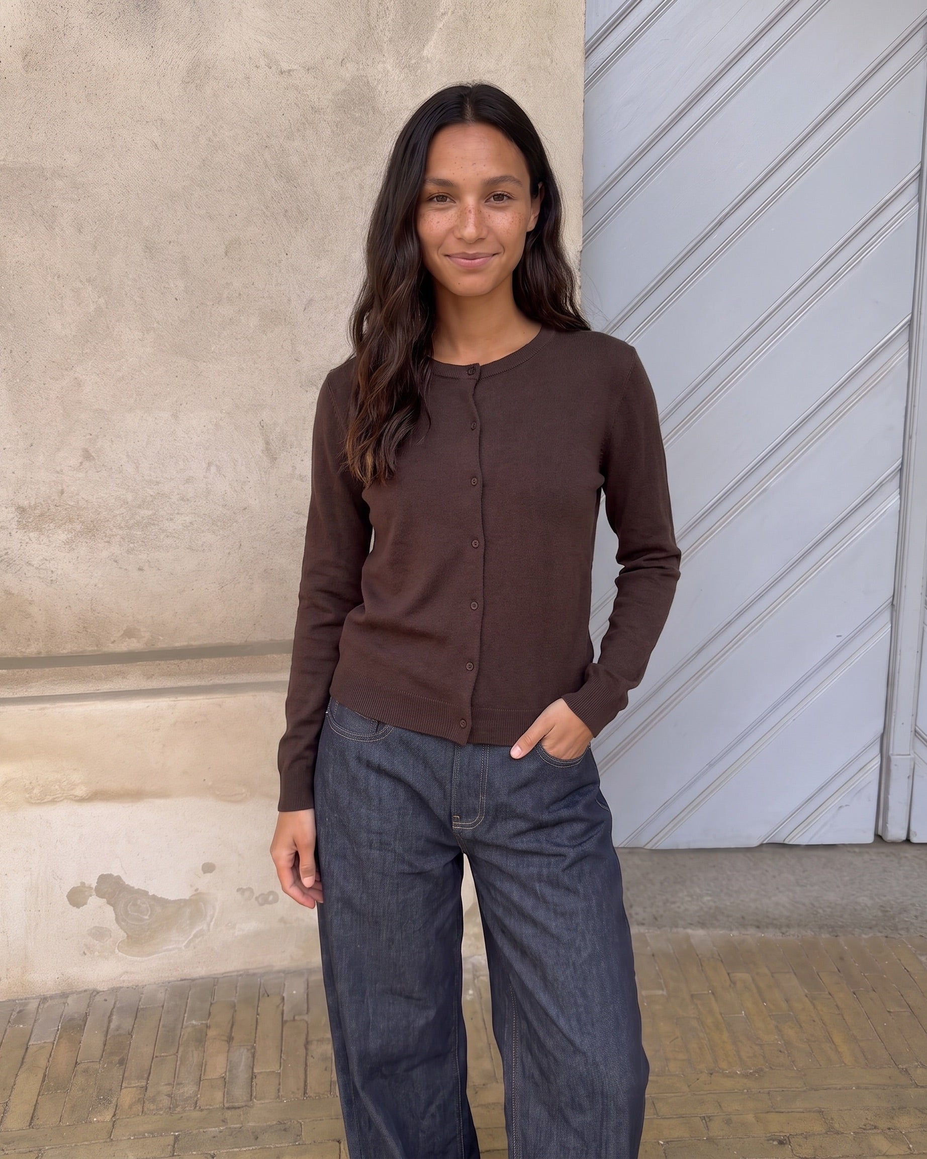 NORA KNIT CARDIGAN - HOT FUDGE - Dinvintageshop