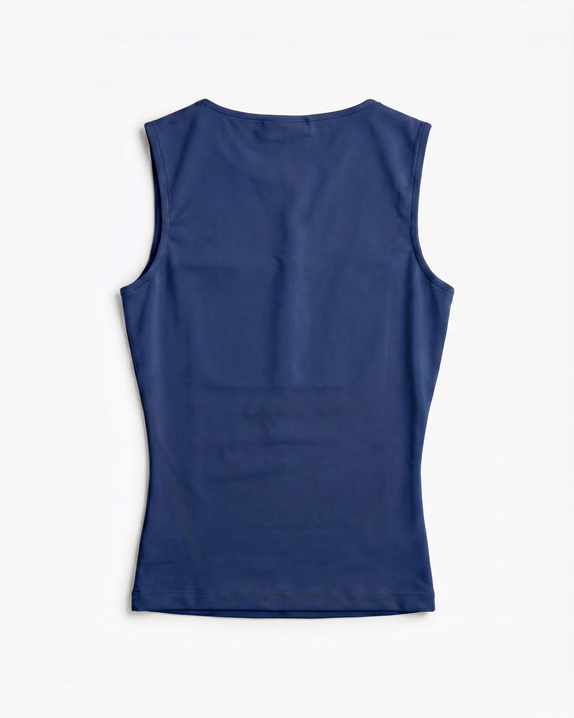 NORA VENDBAR TOP - NAVY - Dinvintageshop