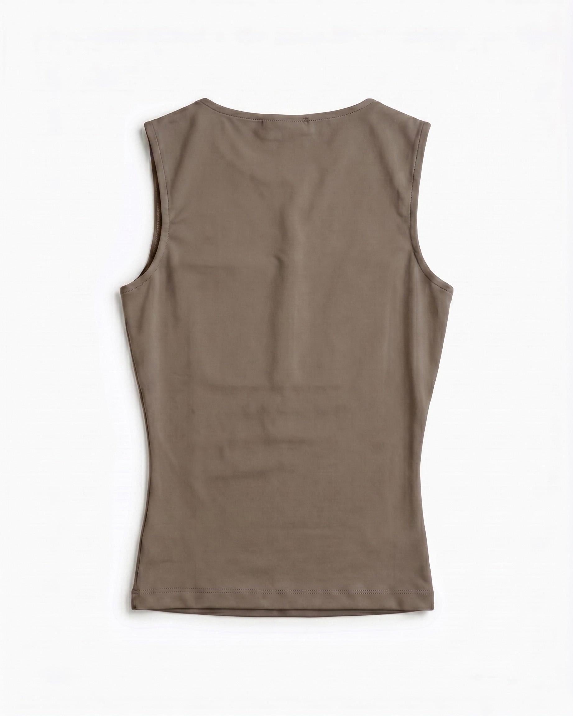 NORA VENDBAR TOP - TAUPE - Dinvintageshop
