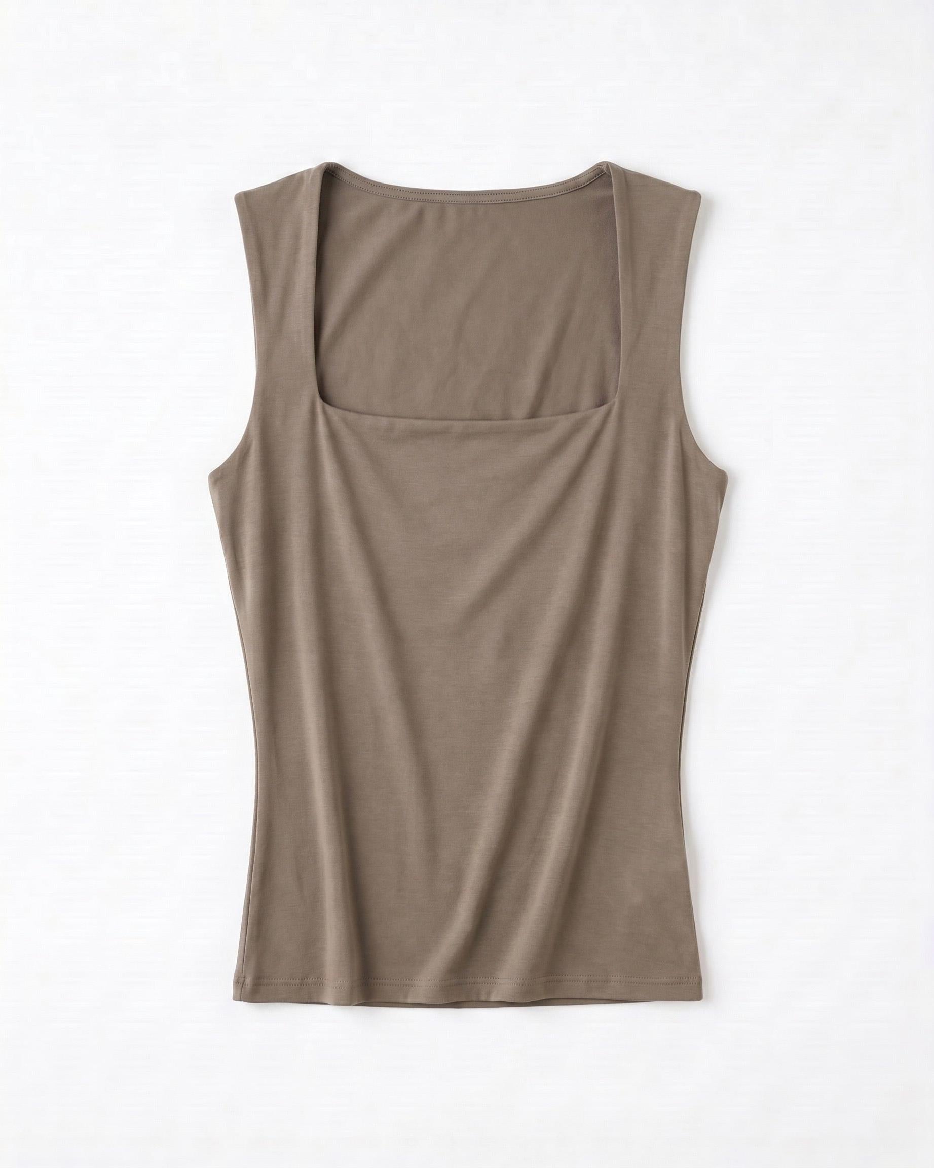 NORA VENDBAR TOP - TAUPE - Dinvintageshop