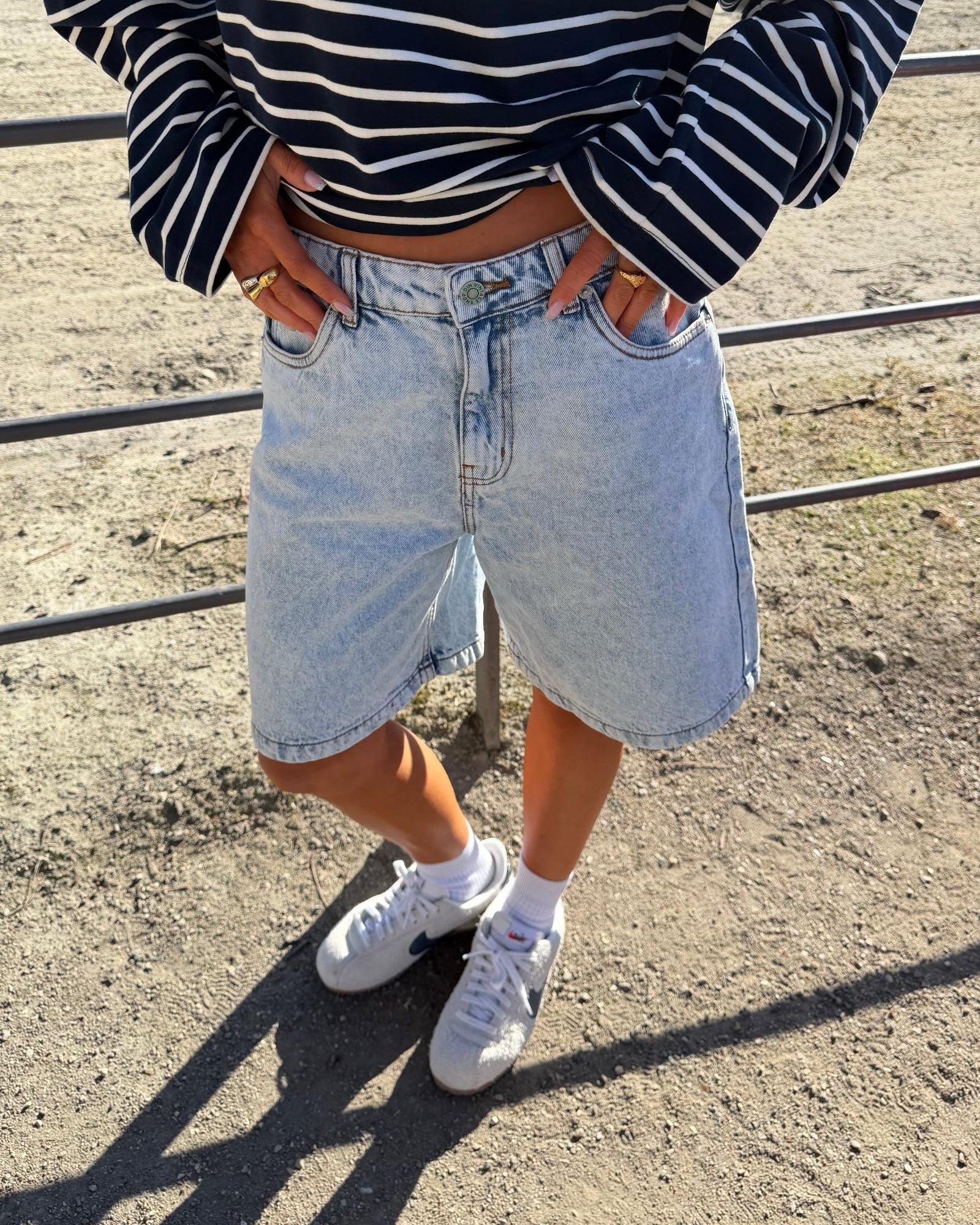 OLIVIA JORTS - BRIGHT BLUE - Dinvintageshop