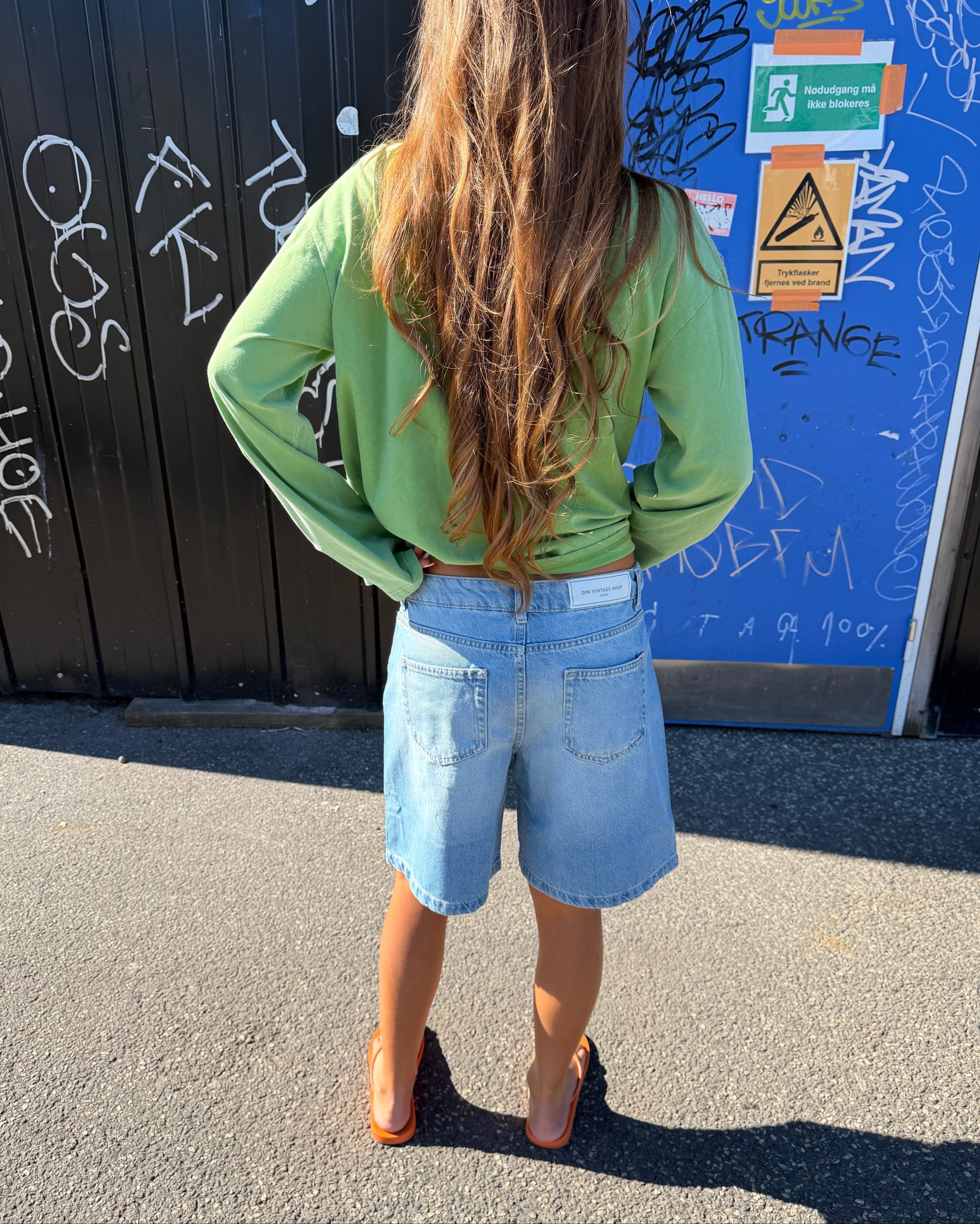 OLIVIA JORTS - LIGHT BLUE - Dinvintageshop