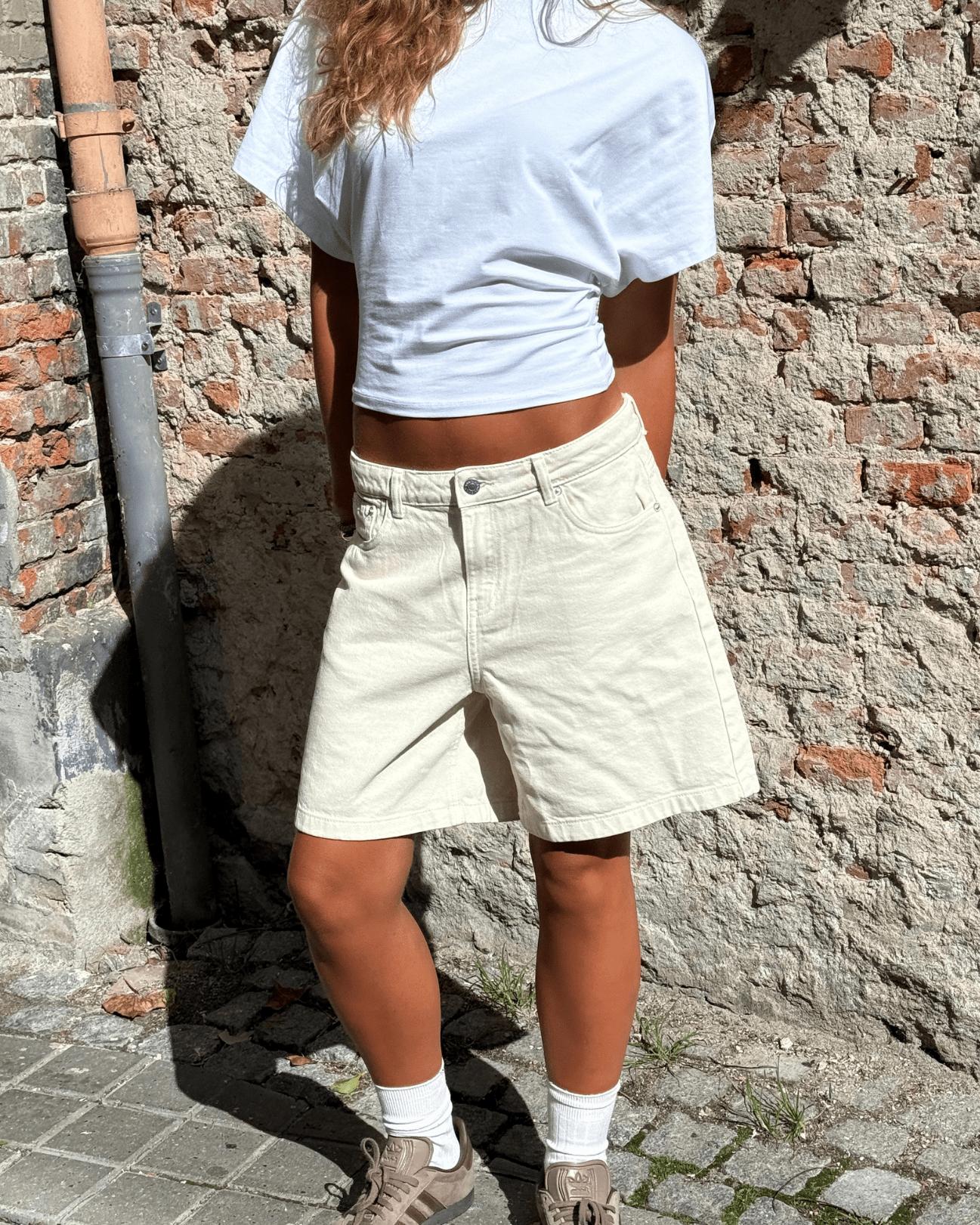 OLIVIA JORTS - OFF WHITE - Dinvintageshop