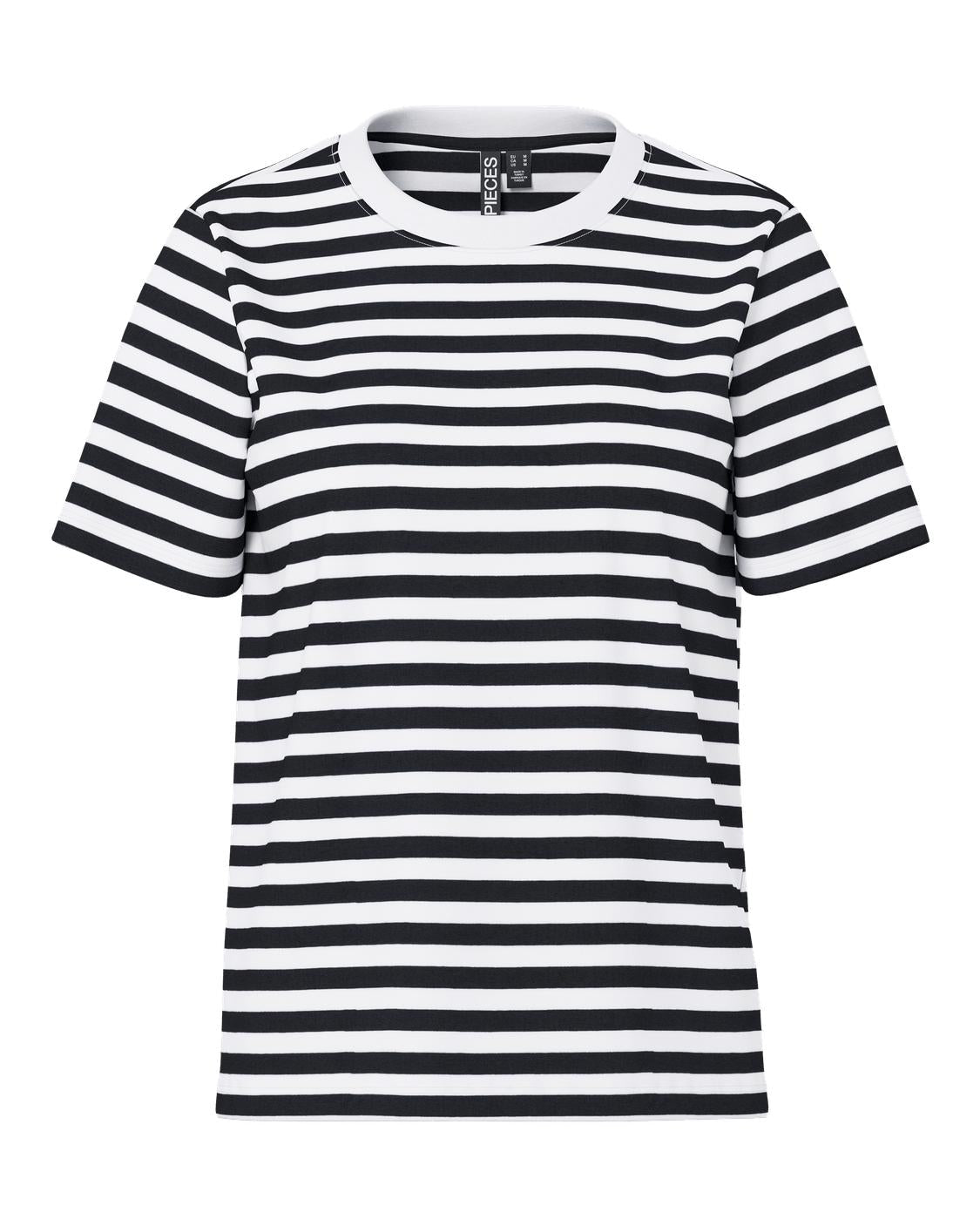RIA STRIPE TEE - BLACK