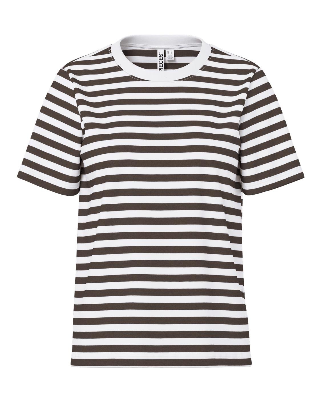 RIA STRIPE TEE - HOT FUDGE