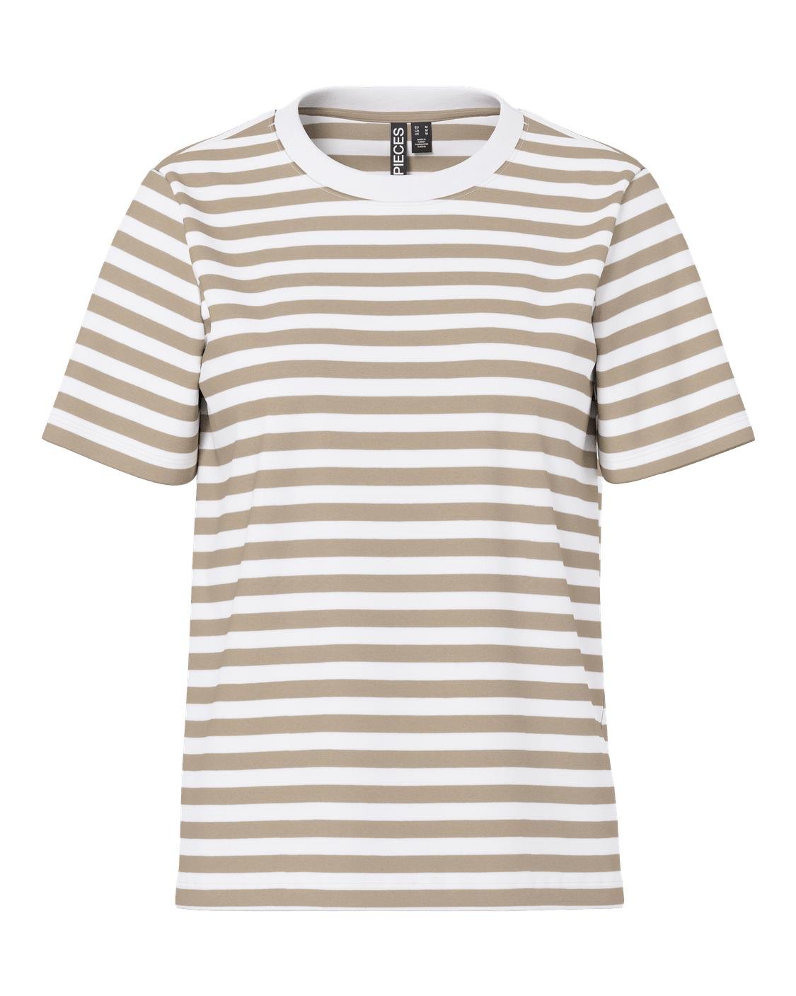 RIA STRIPE TEE - SILVER MINK