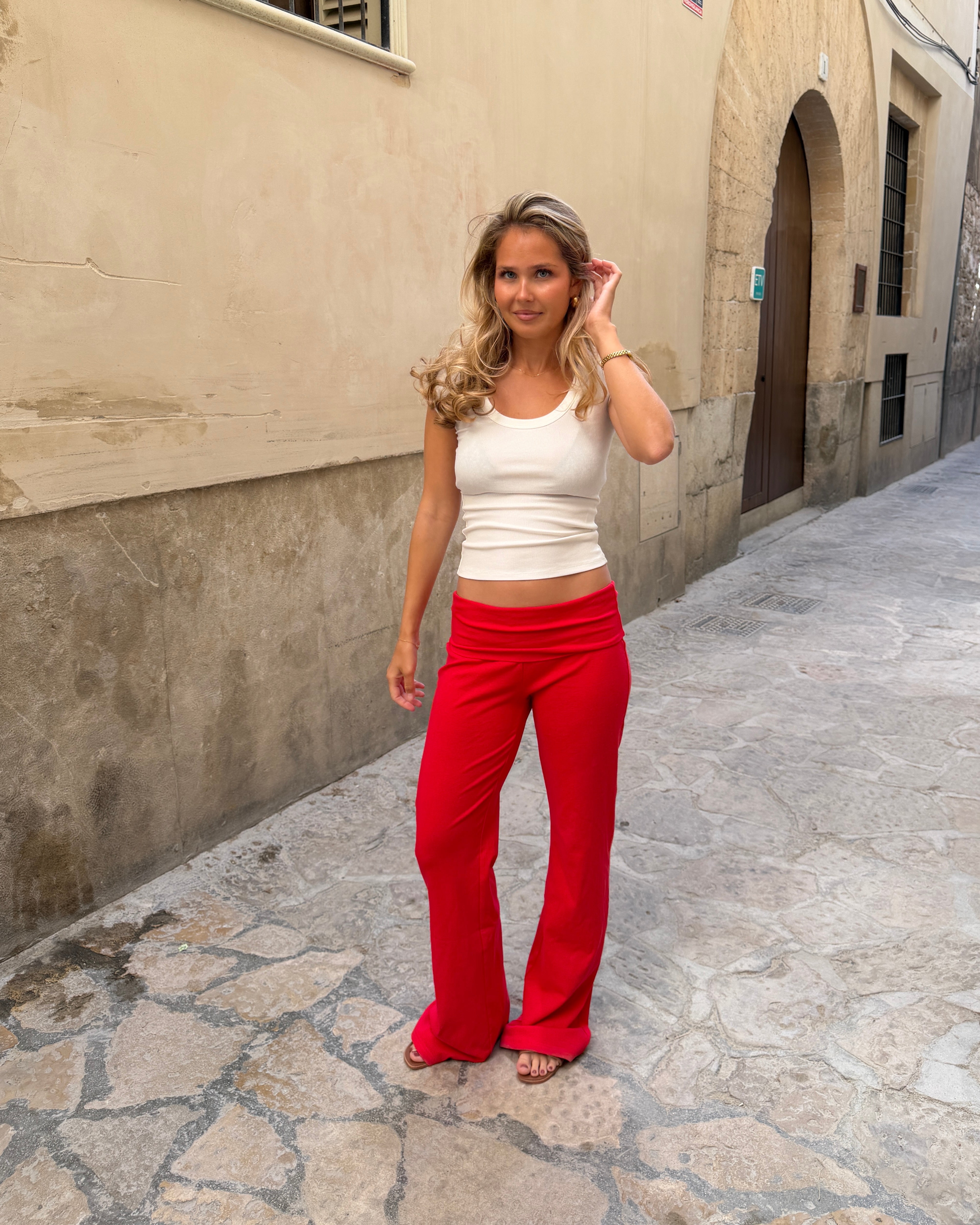 SASHA PANT - RED - Dinvintageshop