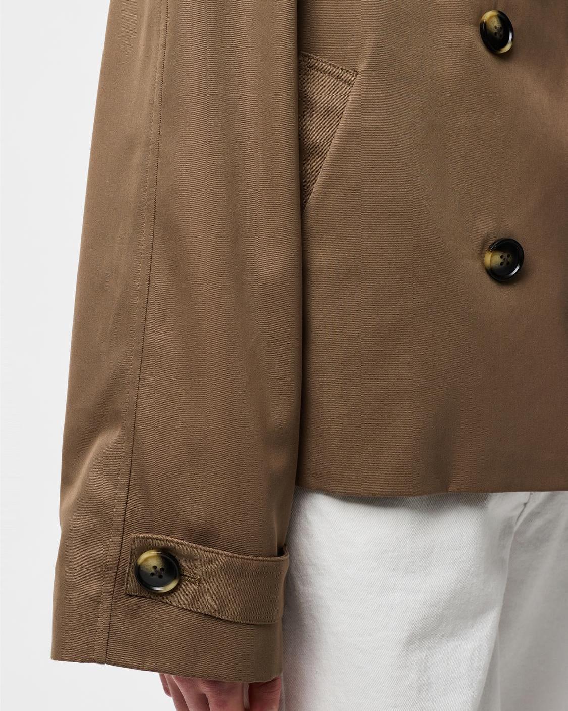 SCARLETT SHORT TRENCHCOAT - BROWN LENTIL - Dinvintageshop