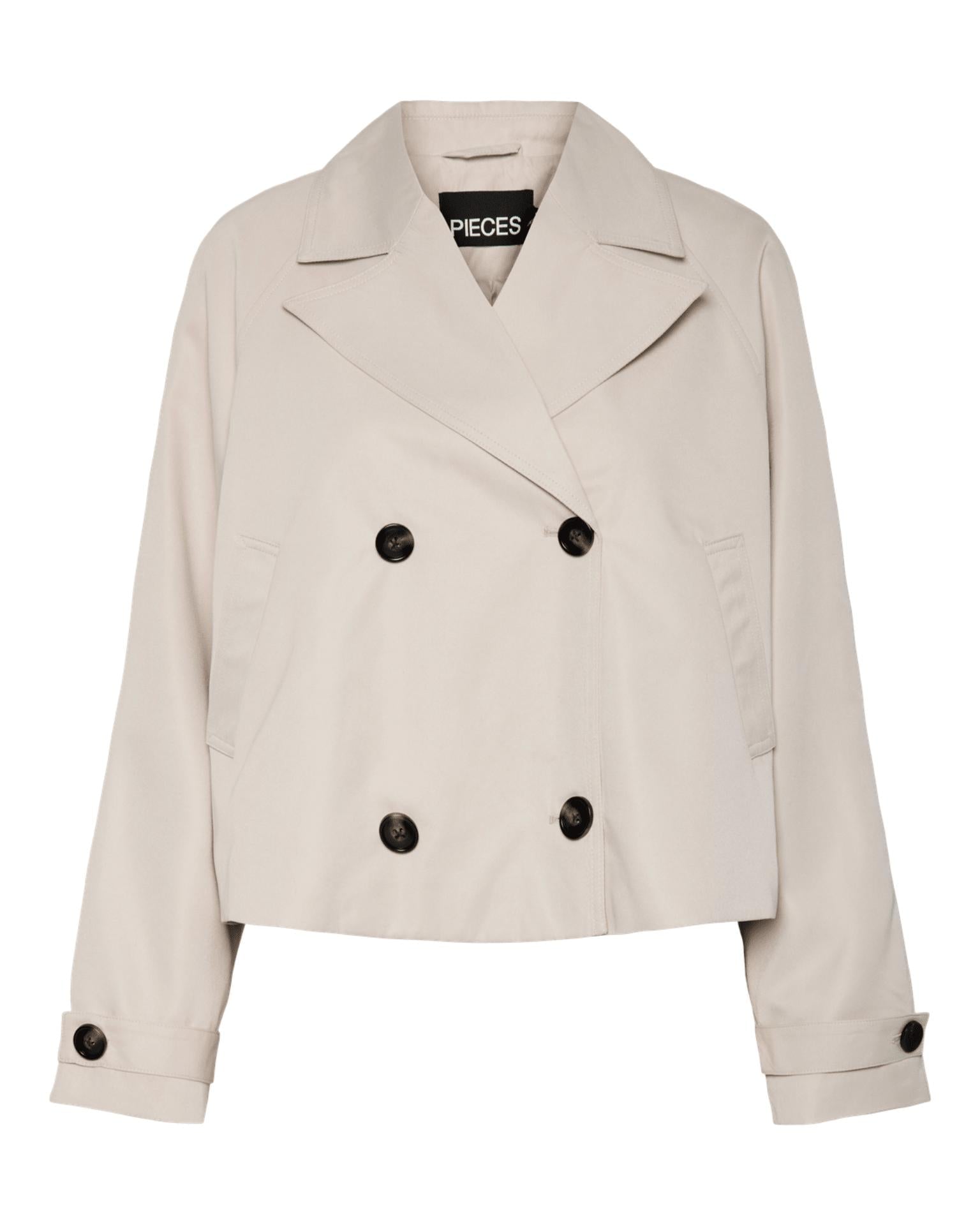 SCARLETT SHORT TRENCHCOAT - SILVER GRAY
