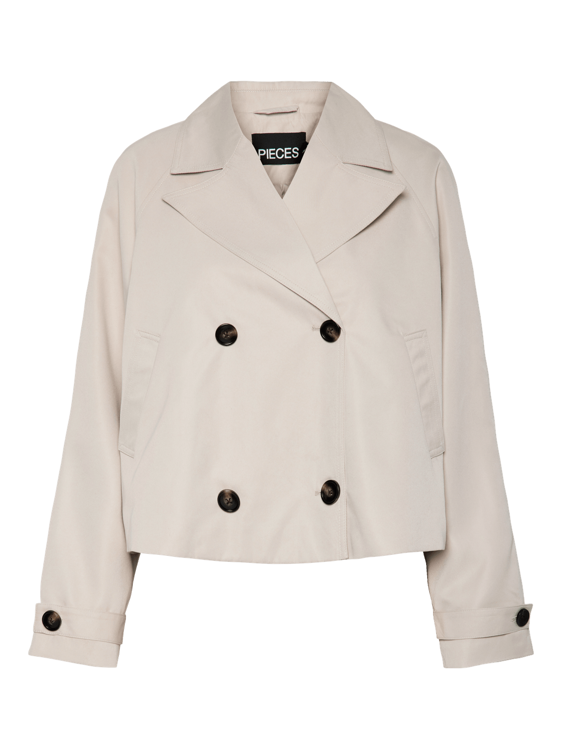 SCARLETT SHORT TRENCHCOAT - SILVER GRAY - Dinvintageshop