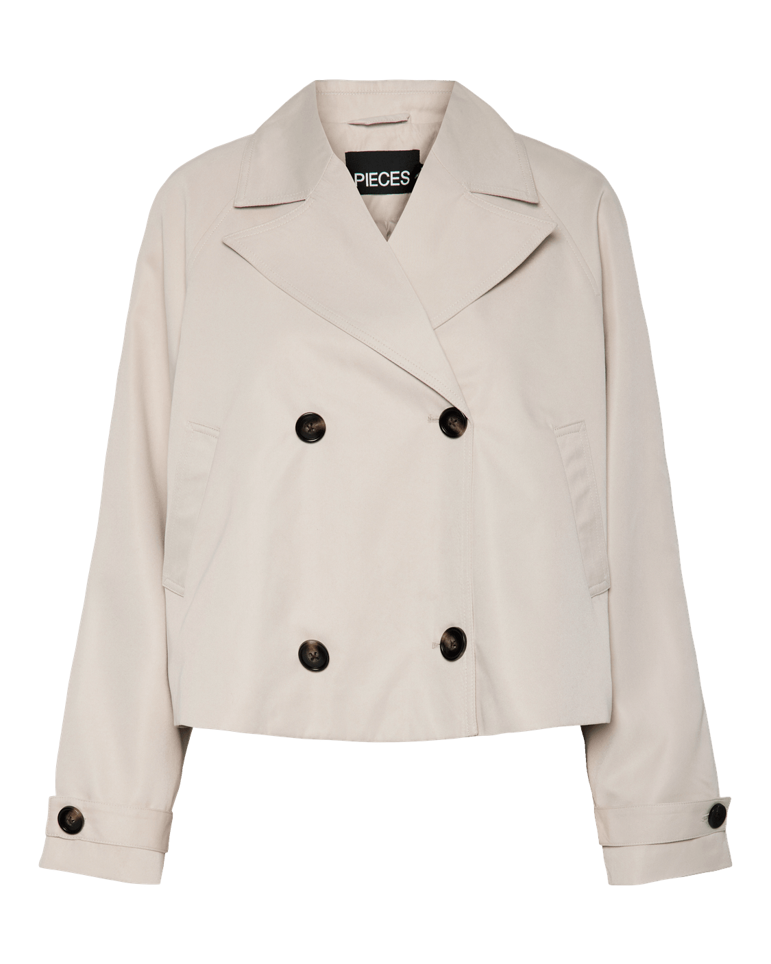 SCARLETT SHORT TRENCHCOAT - SILVER GRAY - Dinvintageshop