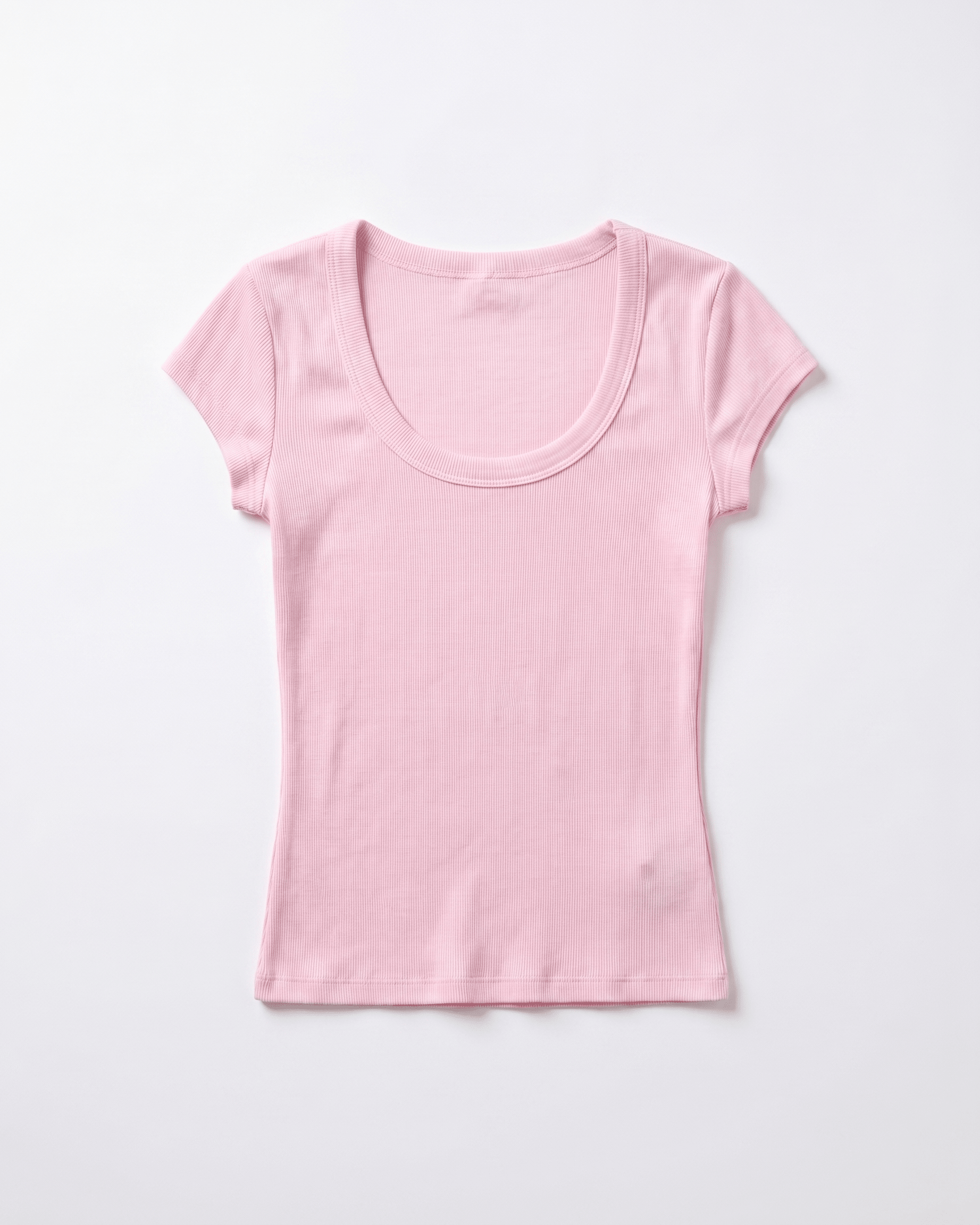 THEA KORTÆRMET T - SHIRT - LT PINK - Dinvintageshop