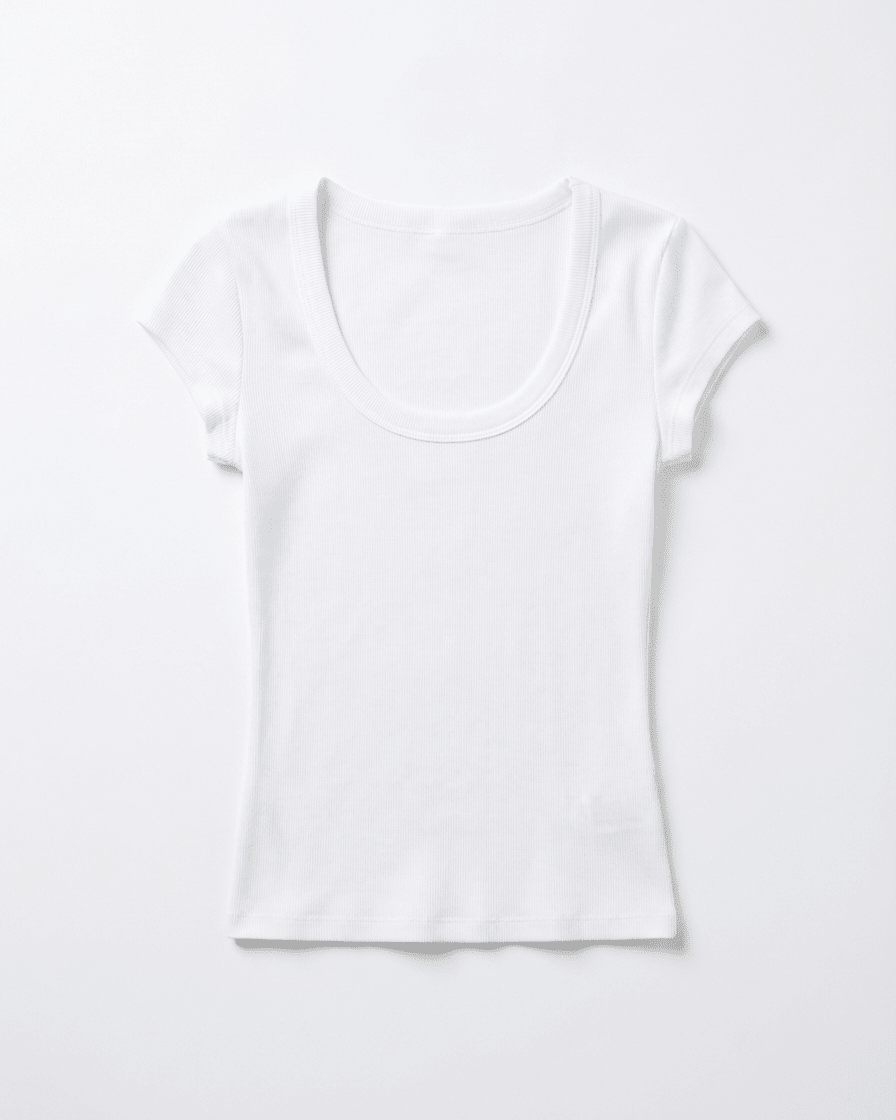 THEA KORTÆRMET T - SHIRT - WHITE - Dinvintageshop