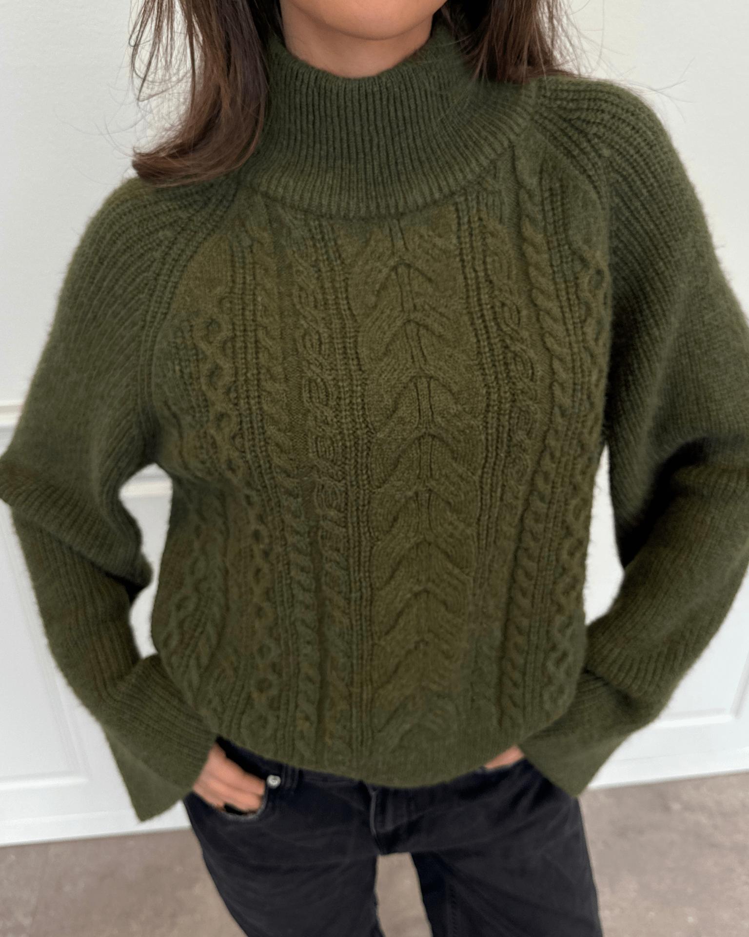 THERESA CABLE KNIT - GREEN