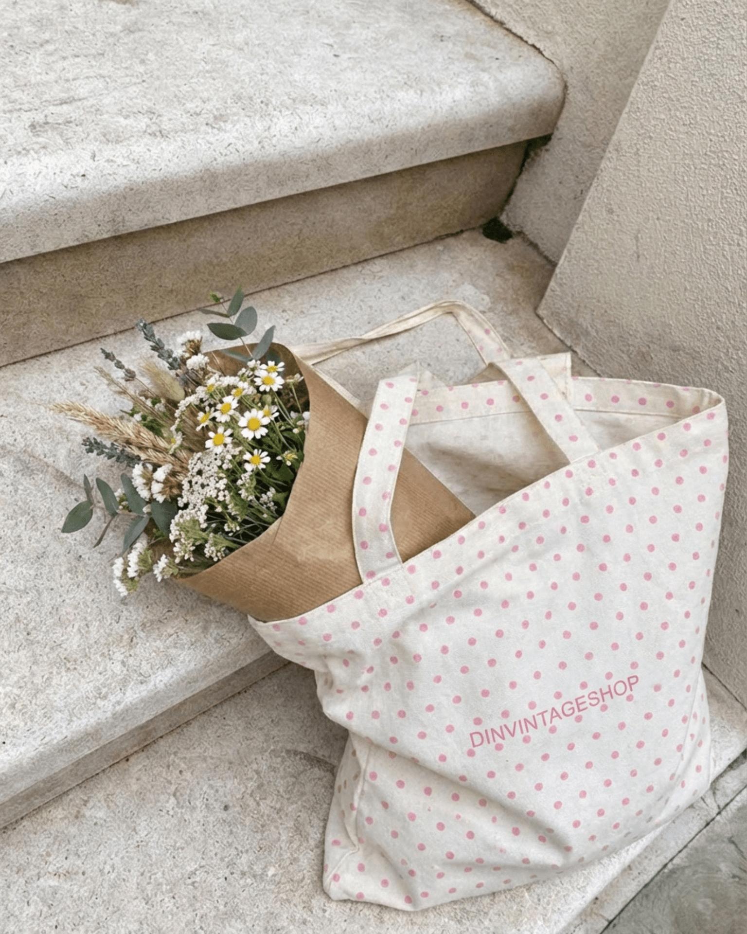 TOTEBAG - PINK DOTS