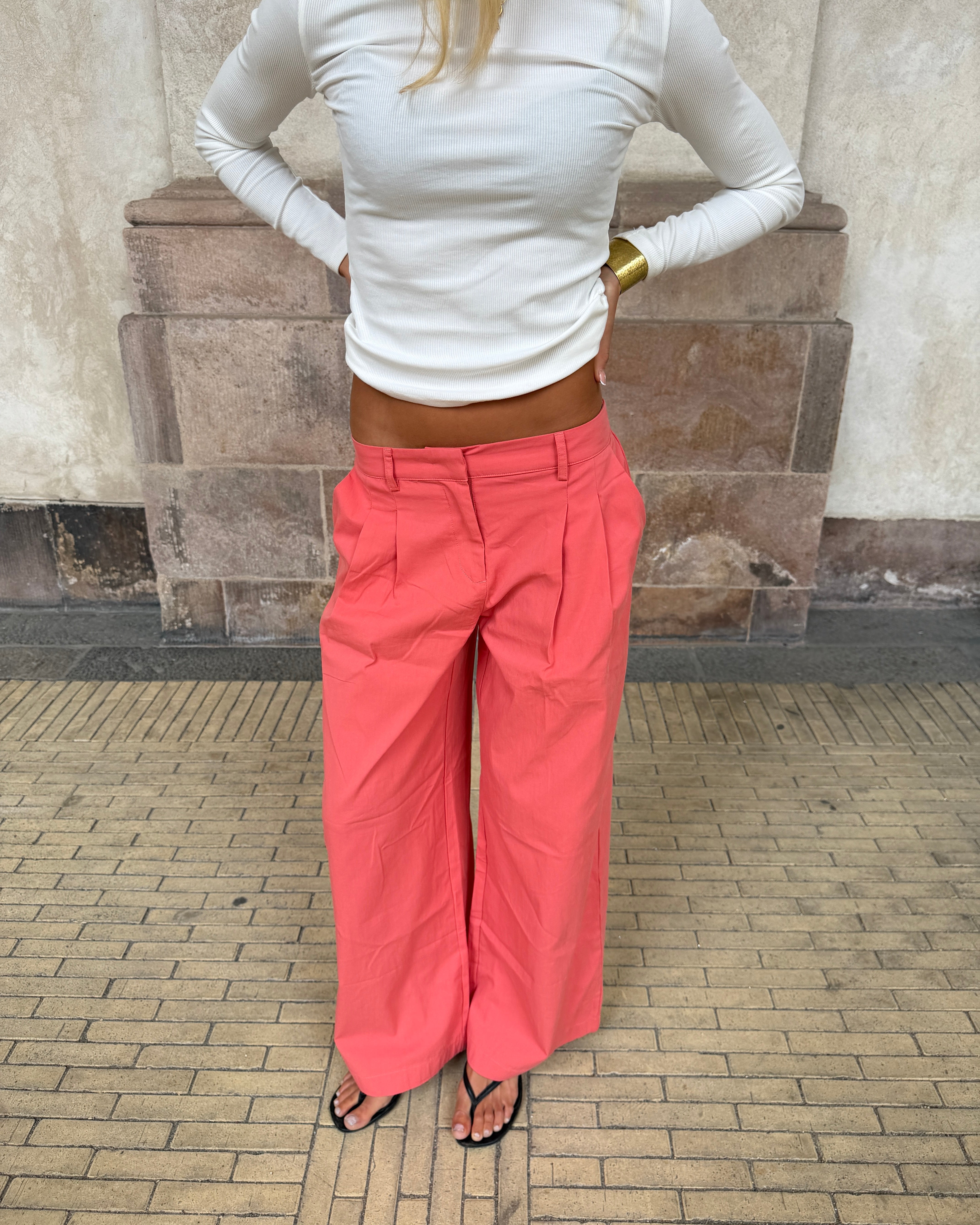 VICTORIA BAGGY PANT - CORAL - Dinvintageshop