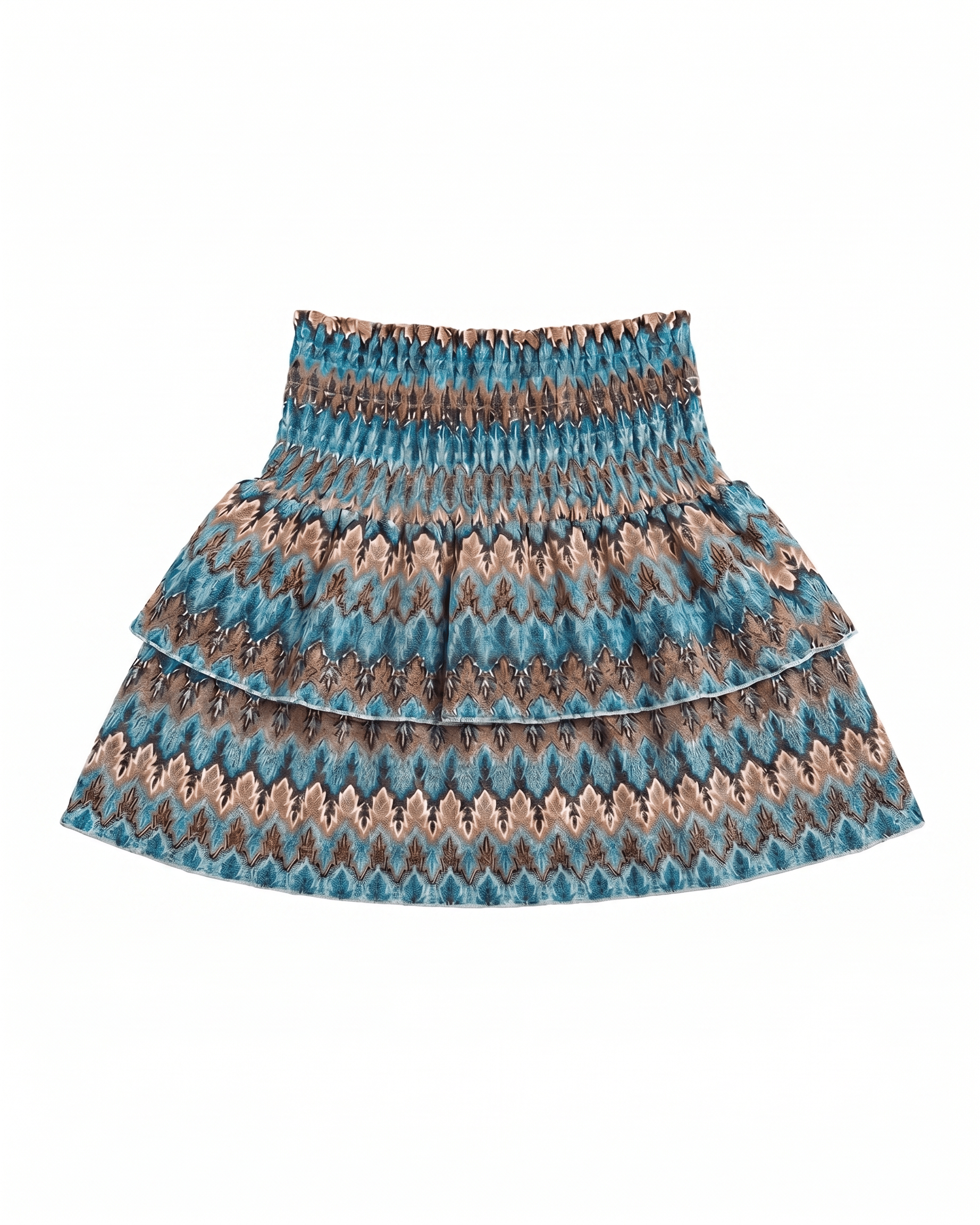 VIGGA RUFFLE TOP/SKIRT - BLUE MIX - Dinvintageshop