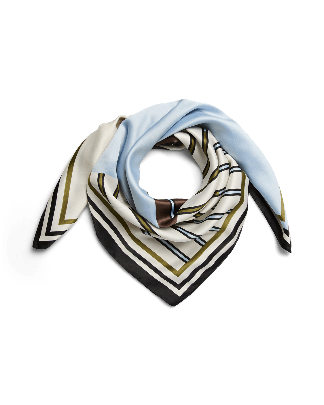 PIECES Amanda square scarf i cashmere blue med grafisk mønster