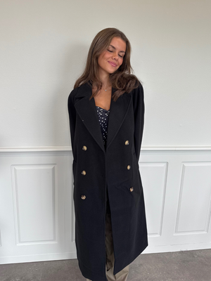 MARBEL LONG JACKET - BLACK