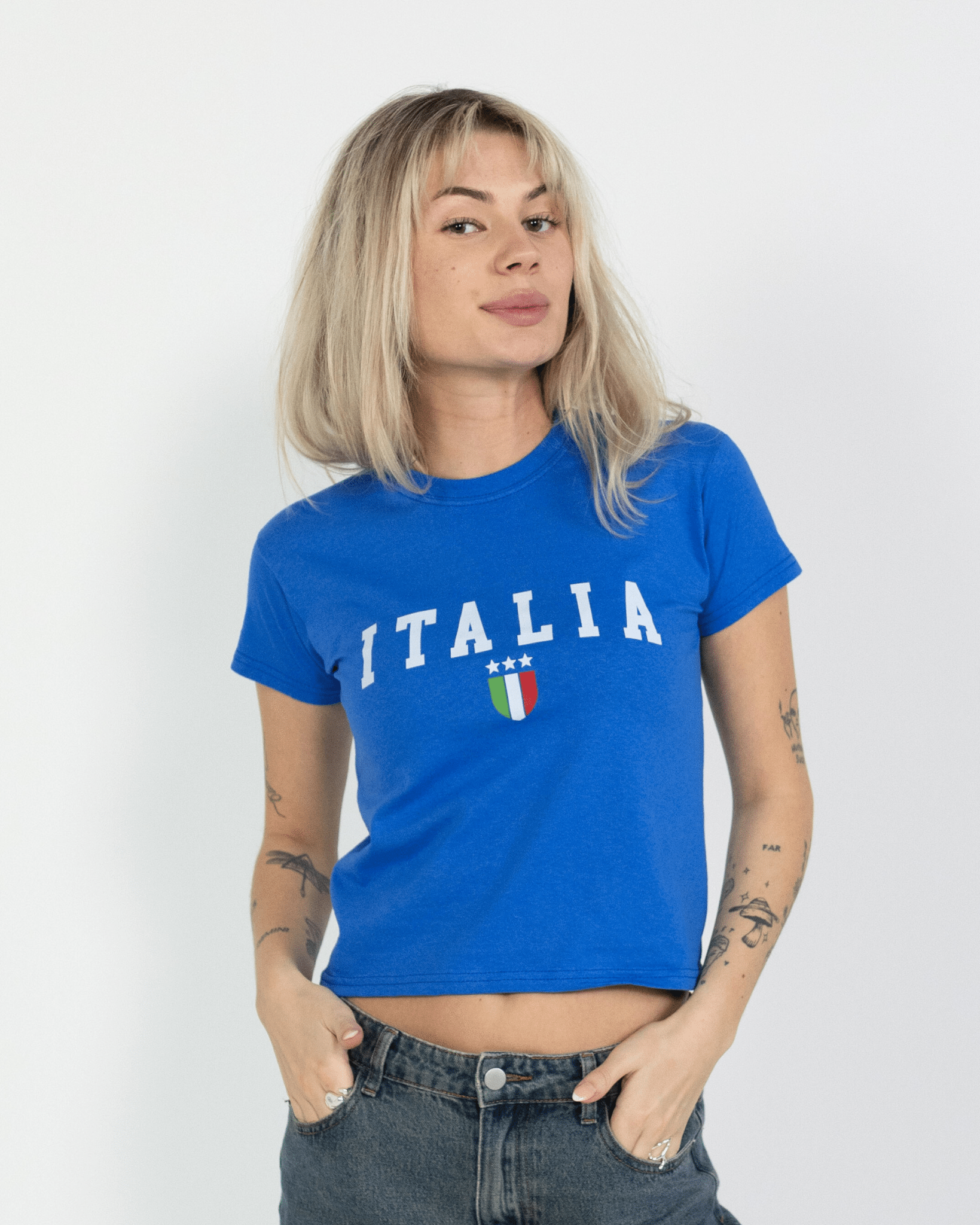 ITALIA, BABY TEE - BLUE