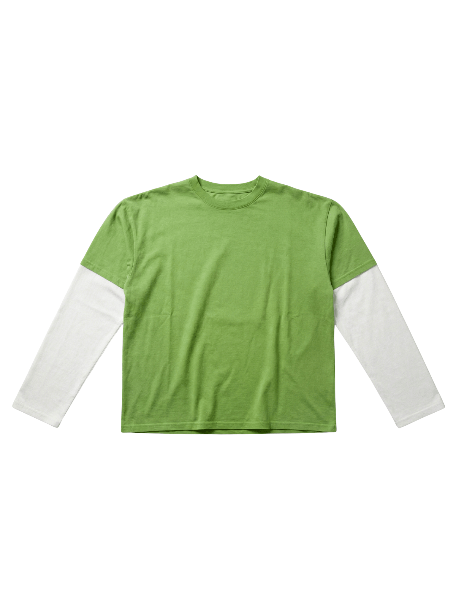 ALVIA LAYERED TEE - MATCHA GREEN/WHITE