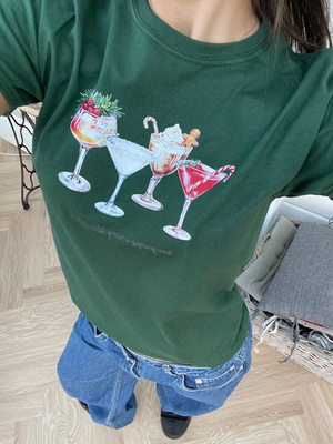 CHRISTMAS COCKTAILS BABYTEE - MØRK GRØN