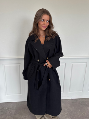 MARBEL LONG JACKET - BLACK