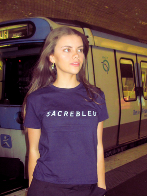 SACREBLEU, BABY TEE - NAVY