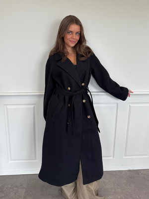 MARBEL LONG JACKET - BLACK