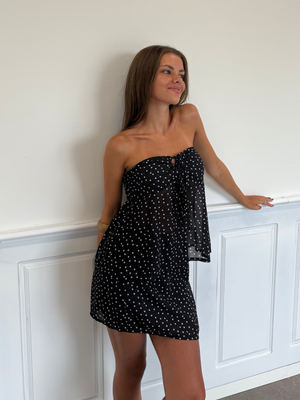 DONNA MINI SKIRT - BLACK DOT