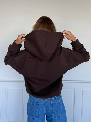 ASH SCUBA ZIP HOODIE - BROWN