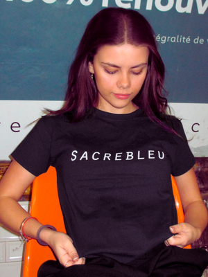 SACREBLEU, BABY TEE - SORT