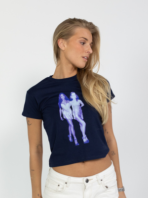 PARTYGIRLS (blue), BABY TEE - NAVY