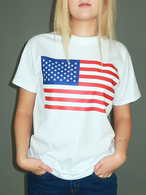 US FLAG T-SHIRT - HVID