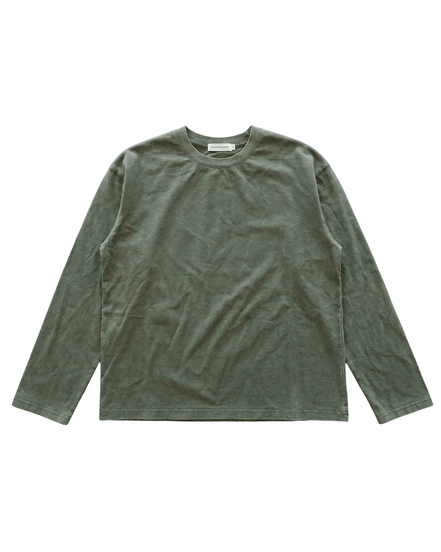 Mynte washed tee i armygrøn, en langærmet oversize t-shirt i bomuld med vintage look.
