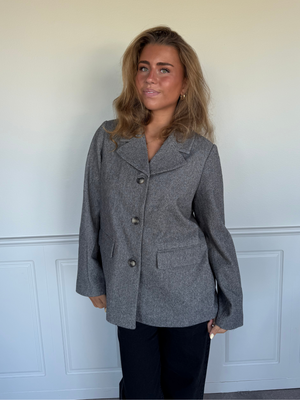 BIANCA BLAZER JACKET - BLACK MELANGE