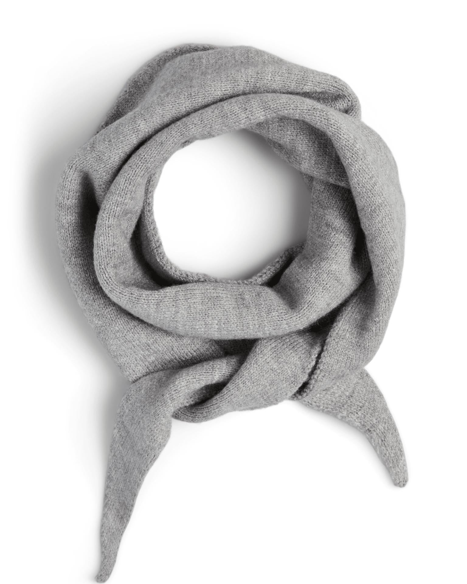 KOMMA TRIANGLE SCARF - MEDIUM GREY MELANGE