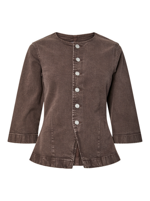 SELMA DENIM TOP - HOT FUDGE