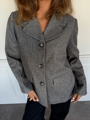 BIANCA BLAZER JACKET - BLACK MELANGE