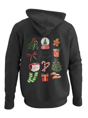 COZY CHRISTMAS HOODIE (rygprint) - MØRKEGRÅ