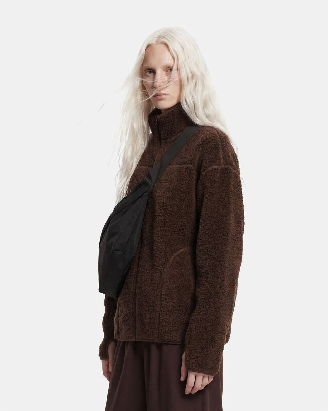 SADIA TEDDY JACKET - HOT FUDGE