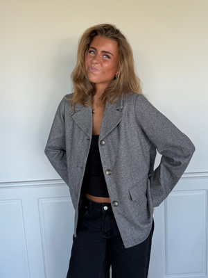 BIANCA BLAZER JACKET - BLACK MELANGE