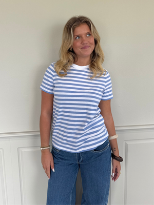 RIA STRIPE TEE - BLUE/BRIGHT WHITE