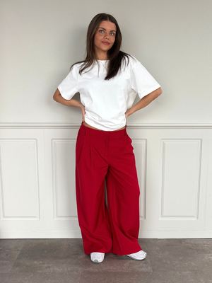 AIA BAGGY SUIT PANT - RED